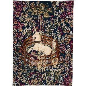 Gobelin tapisserie Licorne captive bleue